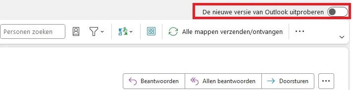 Nieuwe versie outlook