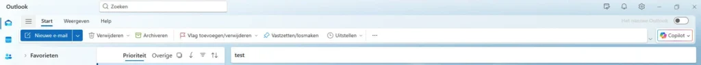Nieuwe versie outlook